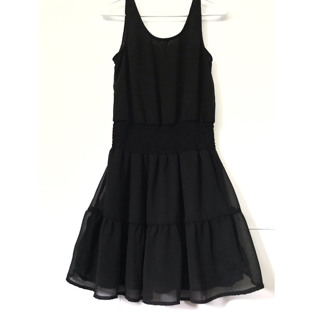 Shoulder Strap Black Dress